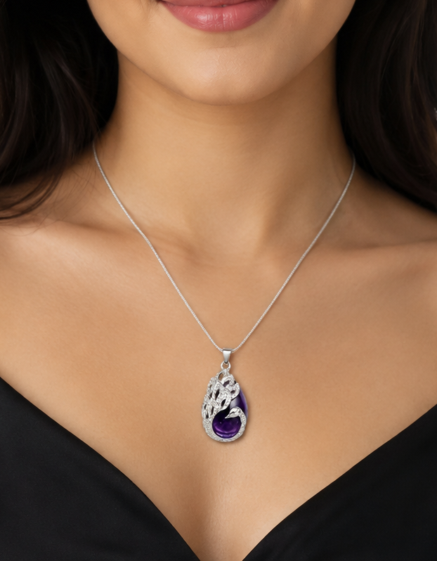 Peacock Amethyst Pendant