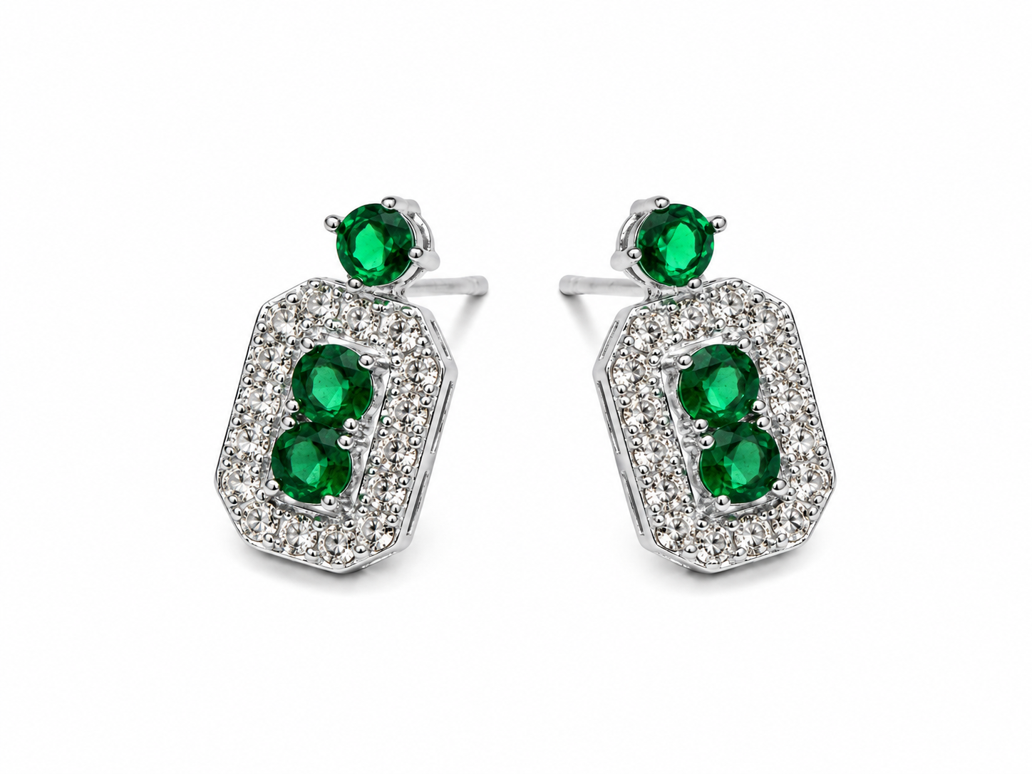 Gem Necklace set:Irregular shaped gem nacklace earring set