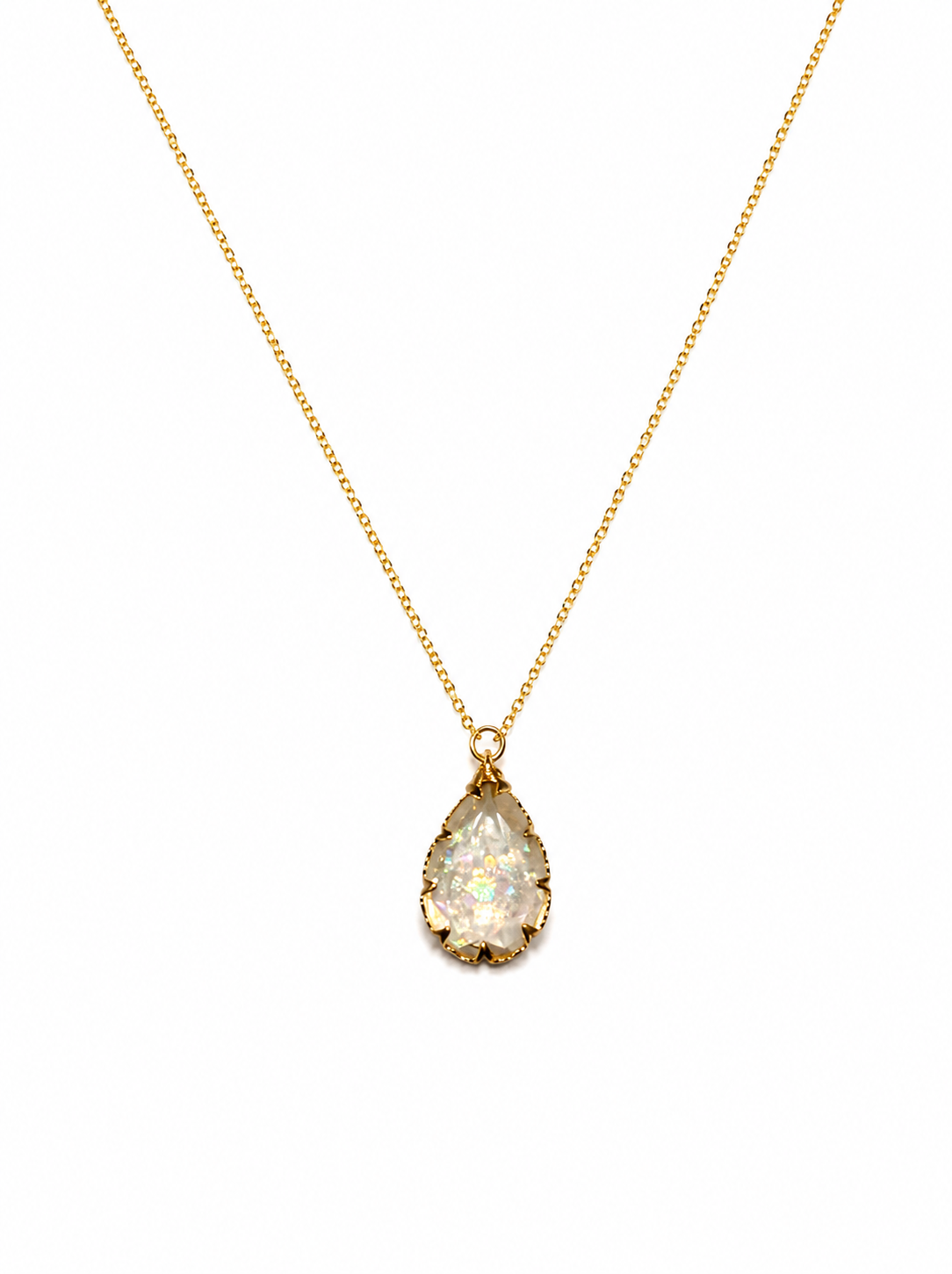 Flower Droplet Pendant: Rhinestone&Epoxy pendant