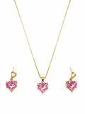 Elegant Glam Heart Set:Set of heart shaped earring and pendant
