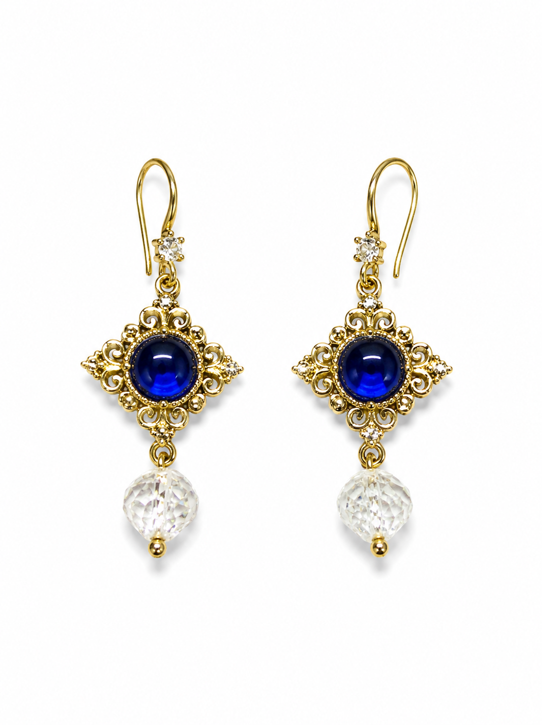 Geometric Dangle Earring:18k gold plated Drop earring with unique geometric pattern