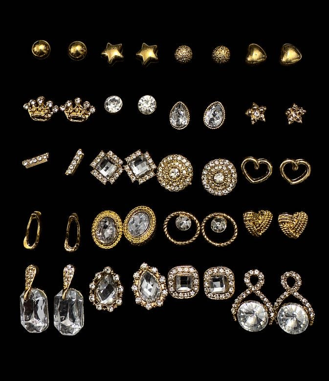 SET OF 20 PAIRS OF EARRINGS