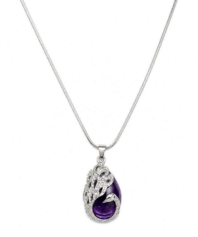 Peacock Amethyst Pendant